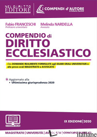 COMPENDIO DI DIRITTO ECCLESIASTICO - FRANCESCHI FABIO; NARDELLA MELINDA