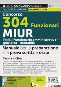 CONCORSO 304 FUNZIONARI MIUR. PROFILO FUNZIONARIO AMMINISTRATIVO - GIURIDICO - C - 533
