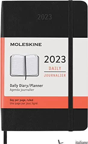 12 MONTHS, DAILY. POCKET, SOFT COVER, BLACK - 
