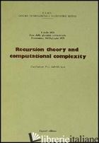RECURSION THEORY - CIME (CUR.)