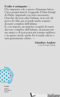 ODIO E' ANTIQUATO (L') - ANDERS GUNTHER; FABIAN S. (CUR.)