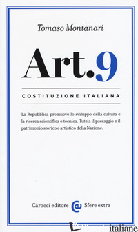 COSTITUZIONE ITALIANA: ARTICOLO 9 - MONTANARI TOMASO