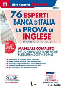 76 ESPERTI BANCA D'ITALIA. LA PROVA DI INGLESE. PROFILI A-B-C-D-E-F. MANUALE COM - 345/3C