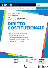 COMPENDIO DI DIRITTO COSTITUZIONALE - DEL GIUDICE FEDERICO; EMANUELE PIETRO