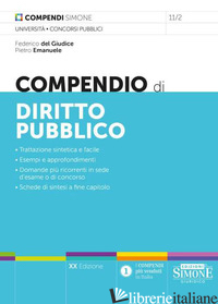 COMPENDIO DI DIRITTO PUBBLICO - DEL GIUDICE FEDERICO; EMANUELE PIETRO