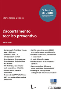 ACCERTAMENTO TECNICO PREVENTIVO (L') - DE LUCA MARIA TERESA