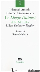 ELEGIE DUINESI DI R. M. RILKE. EDIZ. ITALIANA E TEDESCA (LE) - ARENDT HANNAH; ANDERS GUNTHER; SANTE M. (CUR.)