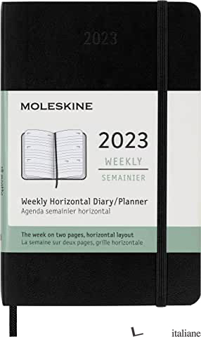 12 MONTHS, WEEKLY, HORIZONTAL. POCKET, SOFT COVER, BLACK - 