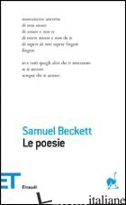 POESIE - BECKETT SAMUEL