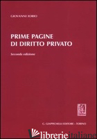 PRIME PAGINE DI DIRITTO PRIVATO - IORIO GIOVANNI