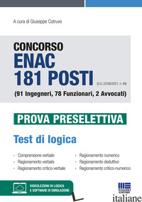 CONCORSO ENAC 181 POSTI (G.U. 22/06/2021, N. 49) (91 INGEGNERI, 78 FUNZIONARI, 2 - COTRUVO G. (CUR.)