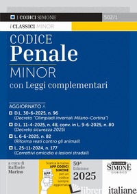 CODICE PENALE MINOR. CON LEGGI COMPLEMENTARI. CON APP CODICI SIMONE PER UN CODIC