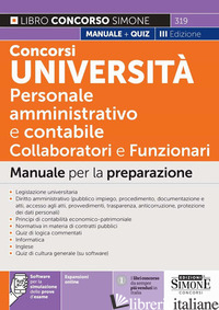 CONCORSI UNIVERSITA'. PERSONALE AMMINISTRATIVO E CONTABILE (CATEGORIE C E D). CO