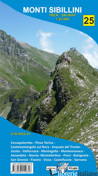 CARTA MONTI SIBILLINI. MAPPA ESCURSIONISTICA SCALA 1:25000