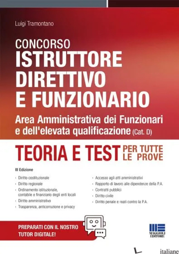 Copertina del libro CONCORSO ISTRUTTORE DIRETTIVO E FUNZIONARIO TEORIA E TEST